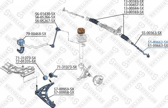 Stellox 51-00662-SX - Stūres šķērsstiepņa uzgalis adetalas.lv