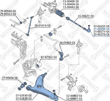 Stellox 51-00250-SX - Stūres šķērsstiepņa uzgalis adetalas.lv