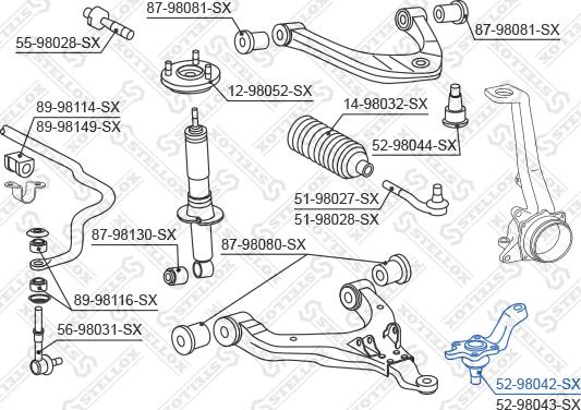 Stellox 52-98042-SX - Balst / Virzošais šarnīrs adetalas.lv