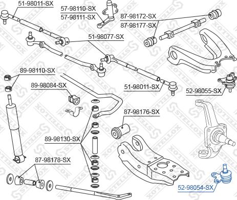 Stellox 52-98054-SX - Balst / Virzošais šarnīrs adetalas.lv