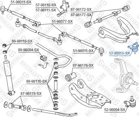 Stellox 52-98055-SX - Balst / Virzošais šarnīrs adetalas.lv