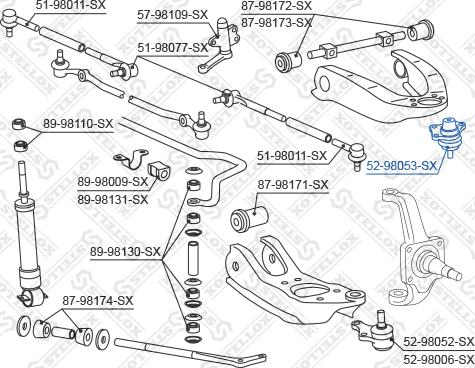 Stellox 52-98053-SX - Balst / Virzošais šarnīrs adetalas.lv