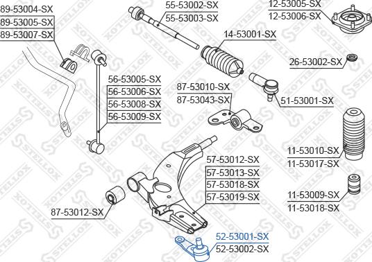 Stellox 52-53001-SX - Balst / Virzošais šarnīrs adetalas.lv