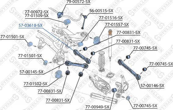 Stellox 57-03618-SX - Neatkarīgās balstiekārtas svira, Riteņa piekare adetalas.lv