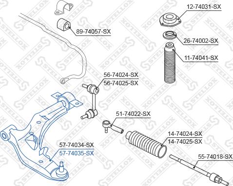 Stellox 57-74035-SX - Neatkarīgās balstiekārtas svira, Riteņa piekare adetalas.lv