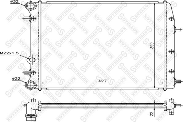 Stellox 10-25462-SX - Radiators, Motora dzesēšanas sistēma adetalas.lv