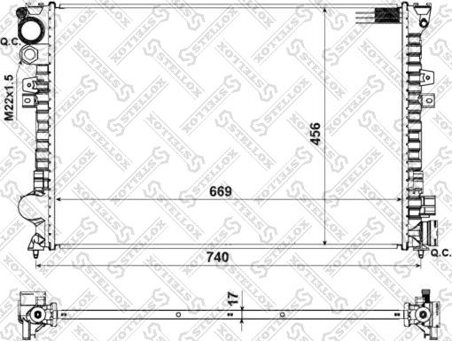 Stellox 10-25028-SX - Radiators, Motora dzesēšanas sistēma adetalas.lv