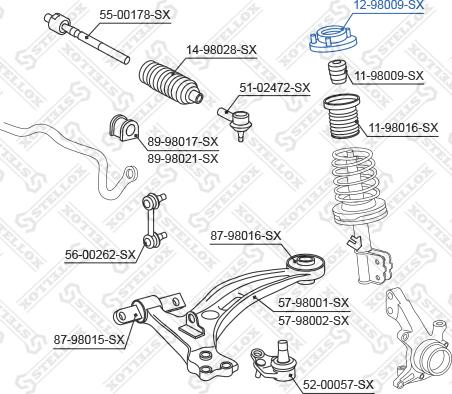 Stellox 12-98009-SX - Amortizatora statnes balsts adetalas.lv