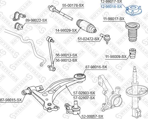 Stellox 12-98018-SX - Amortizatora statnes balsts adetalas.lv