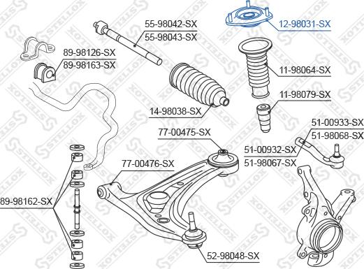 Stellox 12-98031-SX - Amortizatora statnes balsts adetalas.lv