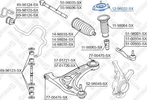 Stellox 12-98032-SX - Amortizatora statnes balsts adetalas.lv