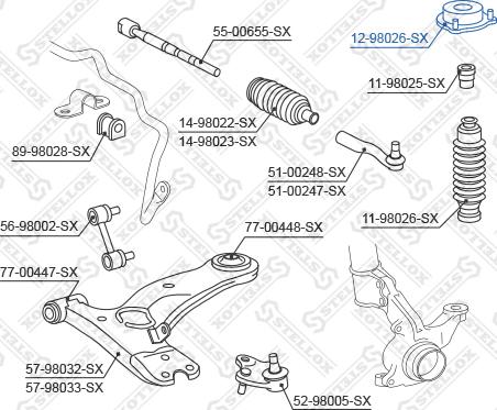 Stellox 12-98026-SX - Amortizatora statnes balsts adetalas.lv