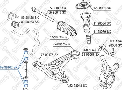 Stellox 89-98162-SX - Bukse, Stabilizators adetalas.lv