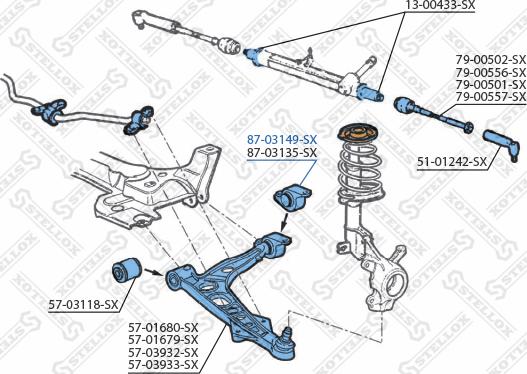 Stellox 87-03149-SX - Piekare, Šķērssvira adetalas.lv