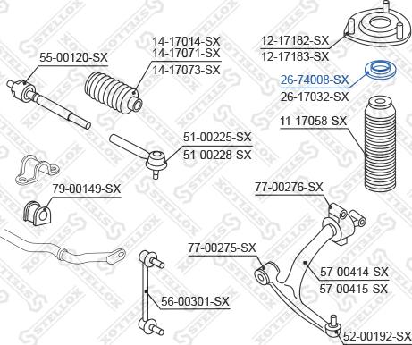 Stellox 26-74008-SX - Ritgultnis, Amortizatora statnes balsts adetalas.lv