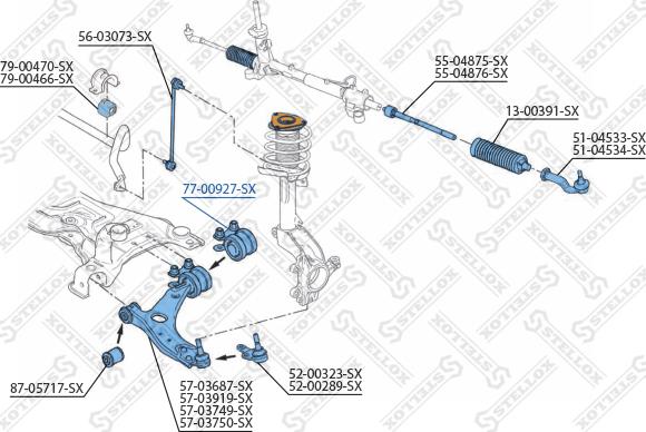 Stellox 77-00927-SX - Piekare, Šķērssvira adetalas.lv