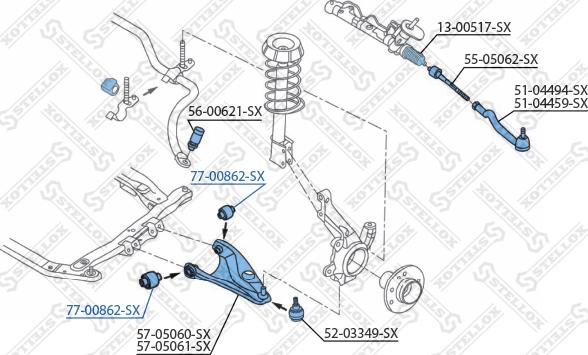 Stellox 77-00862-SX - Piekare, Šķērssvira adetalas.lv