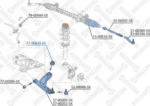 Stellox 77-00839-SX - Piekare, Šķērssvira adetalas.lv