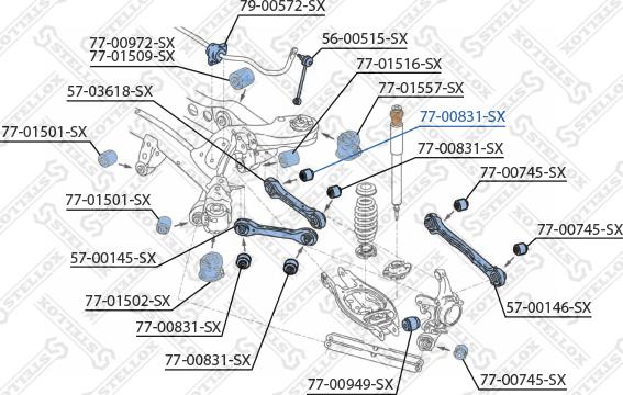 Stellox 77-00831-SX - Piekare, Šķērssvira adetalas.lv