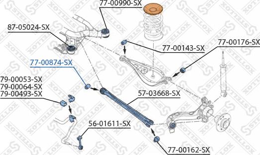 Stellox 77-00874-SX - Piekare, Šķērssvira adetalas.lv