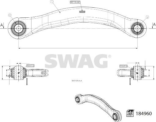 Swag 33 10 9715 - Neatkarīgās balstiekārtas svira, Riteņa piekare adetalas.lv