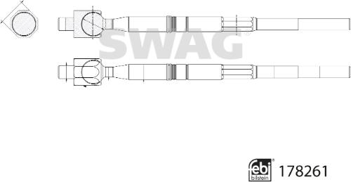 Swag 33 10 4443 - Aksiālais šarnīrs, Stūres šķērsstiepnis adetalas.lv