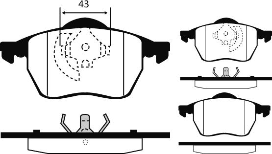 Brake Engineering PA1964 - Bremžu uzliku kompl., Disku bremzes adetalas.lv