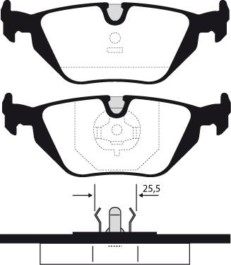 BOSCH PB0164 - Bremžu uzliku kompl., Disku bremzes adetalas.lv