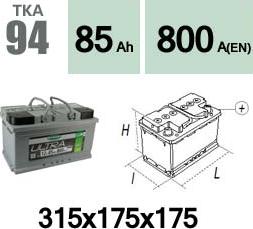 Technika TKA94 - Startera akumulatoru baterija adetalas.lv