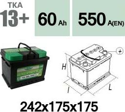 Technika TKA13+ - Startera akumulatoru baterija adetalas.lv