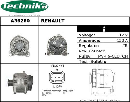 Technika A36280 - Ģenerators adetalas.lv