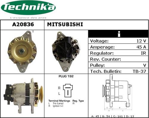 Technika A20836 - Ģenerators adetalas.lv