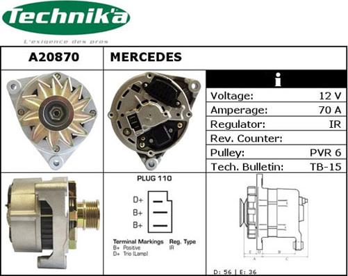 Technika A20870 - Ģenerators adetalas.lv