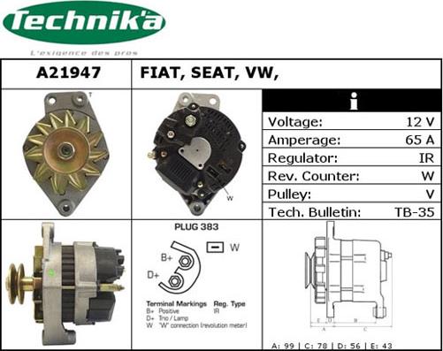 Technika A21947 - Ģenerators adetalas.lv