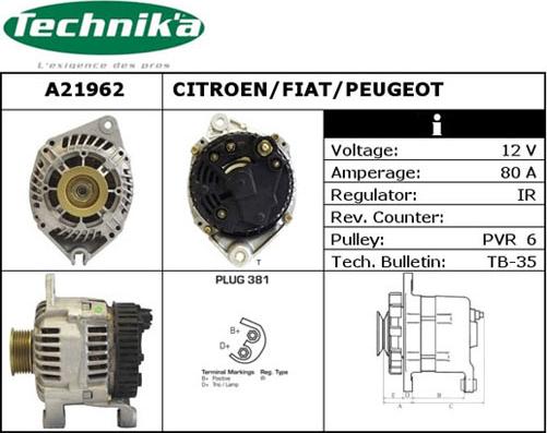 Technika A21962 - Ģenerators adetalas.lv