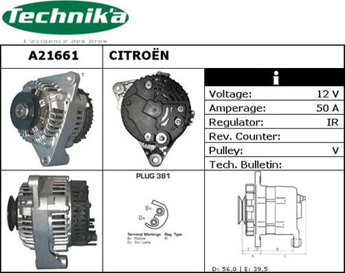 Technika A21661 - Ģenerators adetalas.lv