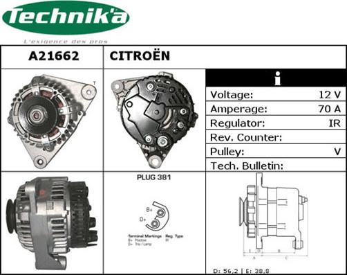 Technika A21662 - Ģenerators adetalas.lv