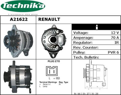 Technika A21622 - Ģenerators adetalas.lv