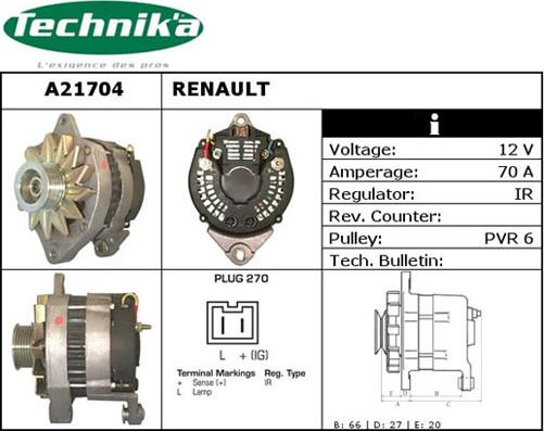 Technika A21704 - Ģenerators adetalas.lv