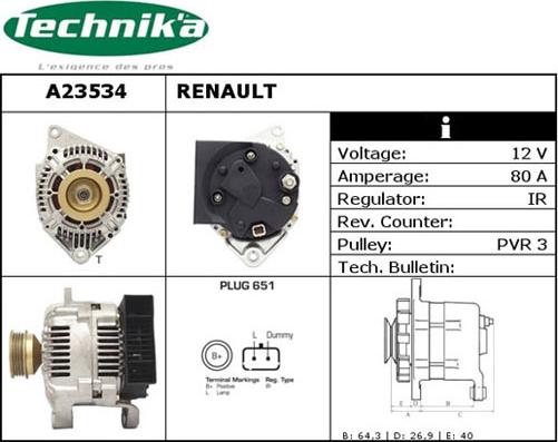 Technika A23534 - Ģenerators adetalas.lv