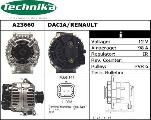 Technika A23660 - Ģenerators adetalas.lv