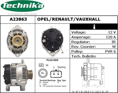 Technika A23863 - Ģenerators adetalas.lv