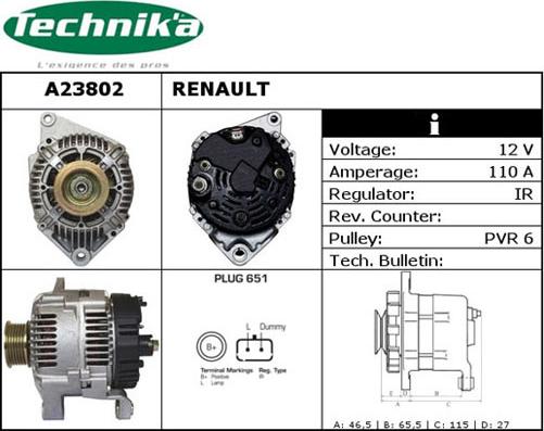 Technika A23802 - Ģenerators adetalas.lv