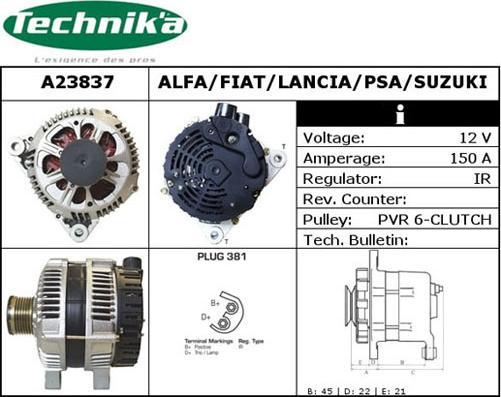 Technika A23837 - Ģenerators adetalas.lv