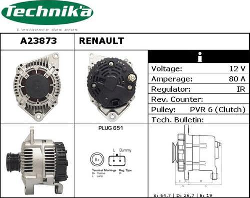 Technika A23873 - Ģenerators adetalas.lv