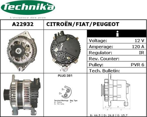 Technika A22932 - Ģenerators adetalas.lv