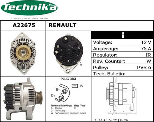 Technika A22675 - Ģenerators adetalas.lv