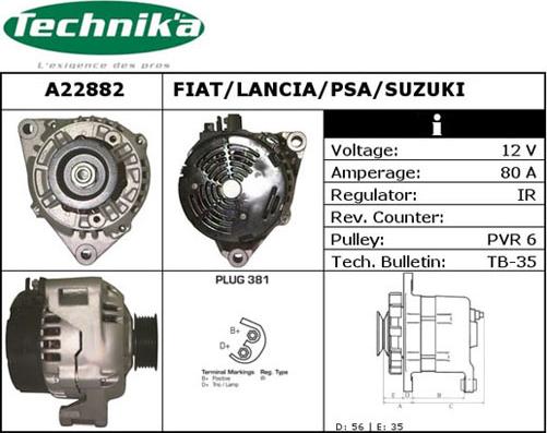 Technika A22882 - Ģenerators adetalas.lv