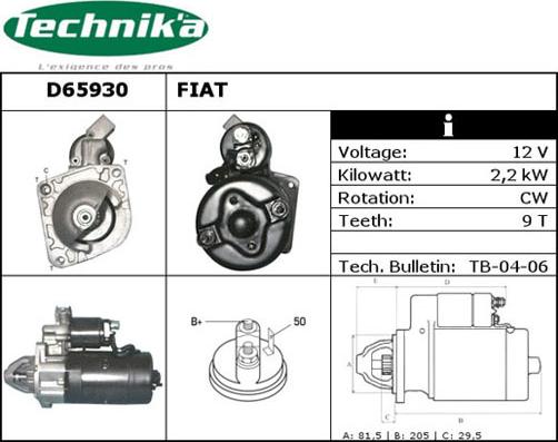 Technika D65930 - Starteris adetalas.lv