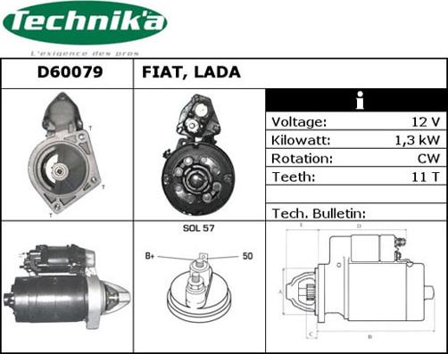 Technika D60079 - Starteris adetalas.lv